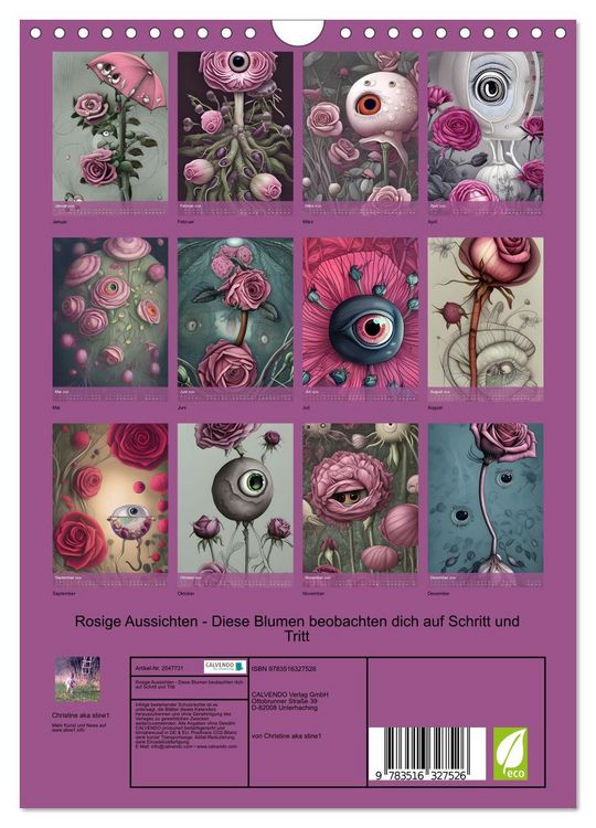 Produktbild: Rosige Aussichten - Diese Blumen beobachten dich auf Schritt und Tritt (Wandkalender 2026 DIN A4 hoch), CALVENDO Monatskalender