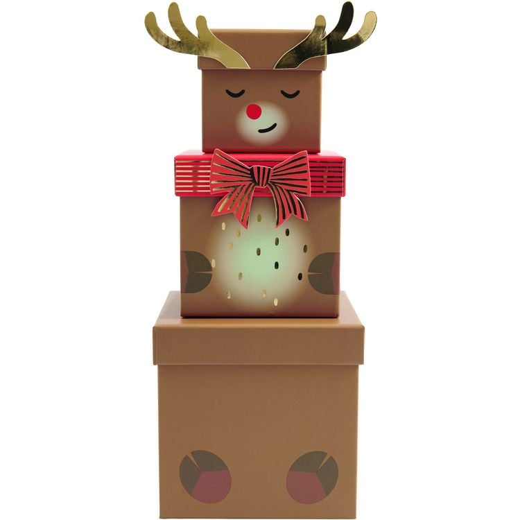 Produktbild: Geschenkboxen-Set Rentier, RECYCLED