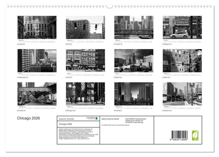 Produktbild: Chicago 2026 (hochwertiger Premium Wandkalender 2026 DIN A2 quer), Kunstdruck in Hochglanz
