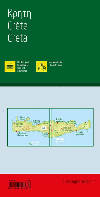 Kreta, Straßen- und Freizeitkarte 1:150.000, freytag & berndt