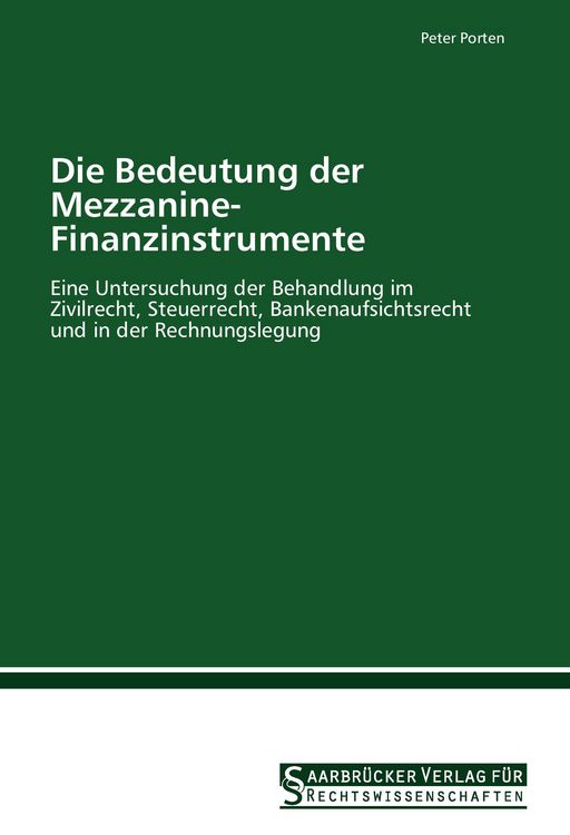 Produktbild: Die Bedeutung der Mezzanine-Finanzinstrumente