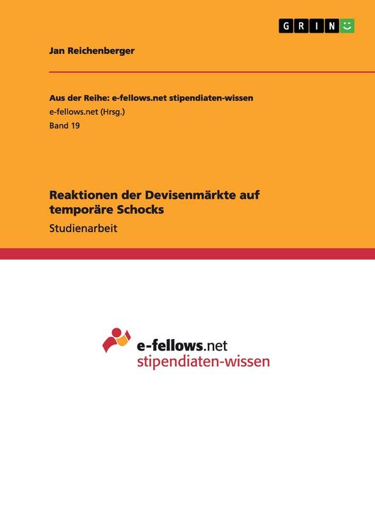 Produktbild: Reaktionen der Devisenm&auml;rkte auf tempor&auml;re Schocks