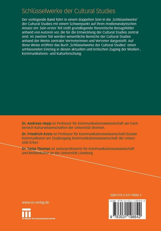 Produktbild: Schl&uuml;sselwerke der Cultural Studies