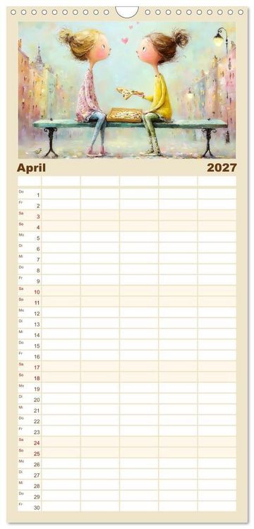 Produktbild: Familienplaner 2027 - Herzensmomente. Beste Freundinnen in Liebe verbunden mit 5 Spalten (Wandkalender, 21 x 45 cm) CALVENDO