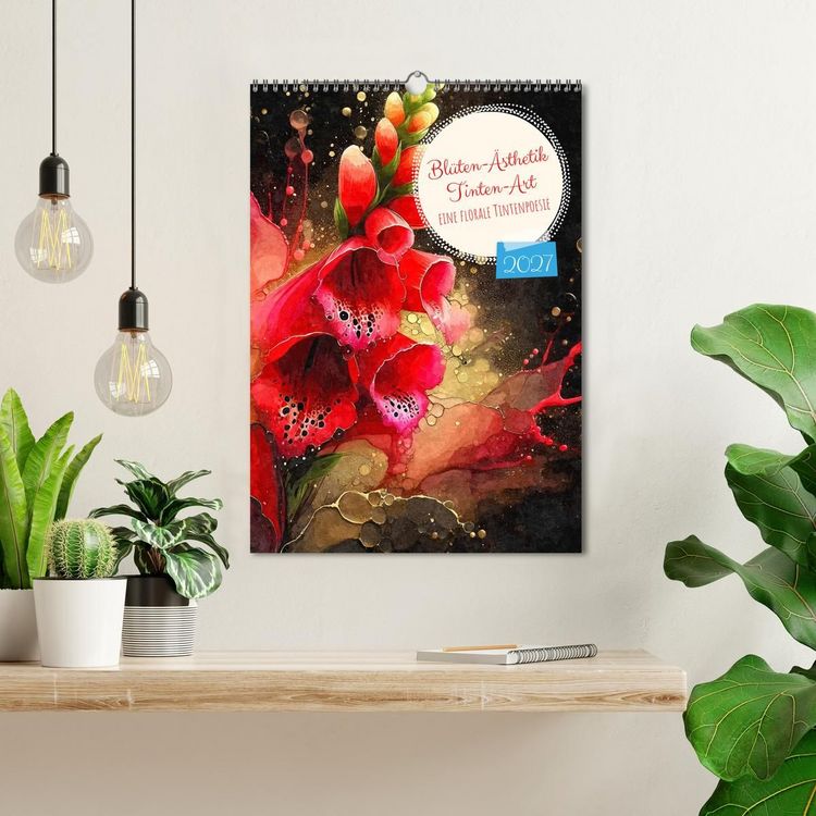 Produktbild: Bl&uuml;ten-&Auml;sthetik Tintenart (Wandkalender 2027 DIN A3 hoch), CALVENDO Monatskalender
