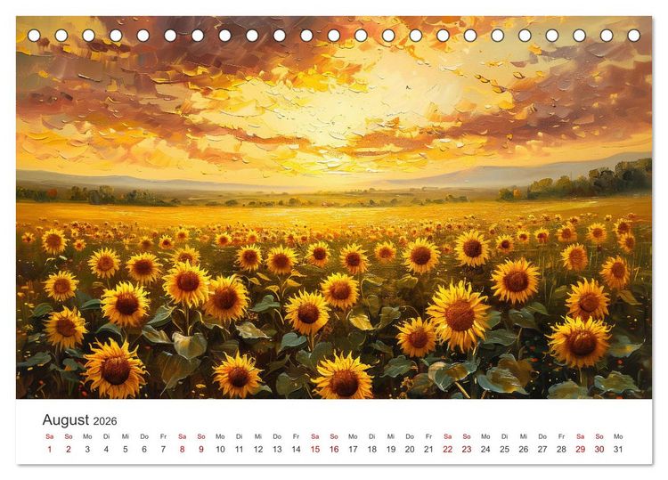 Produktbild: KI-Landschaften - Malerisch durch das Jahr (Tischkalender 2026 DIN A5 quer), CALVENDO Monatskalender
