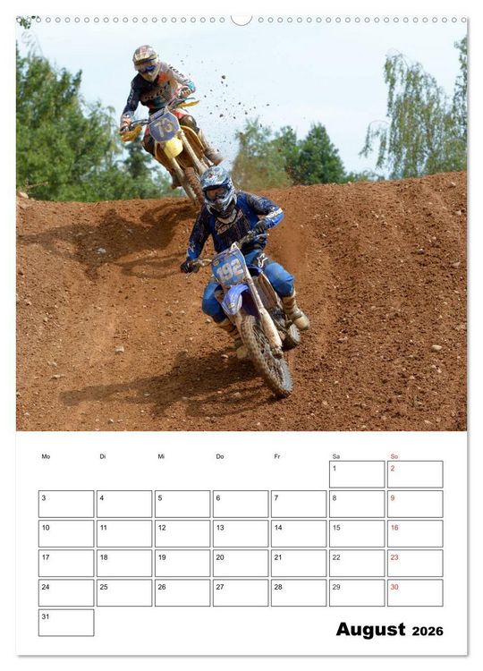 Produktbild: Motocross Terminplaner (hochwertiger Premium Wandkalender 2026 DIN A2 hoch), Kunstdruck in Hochglanz