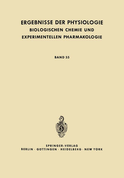 Produktbild: Ergebnisse der Physiologie, Biologischen Chemie und Experimentellen Pharmakologie