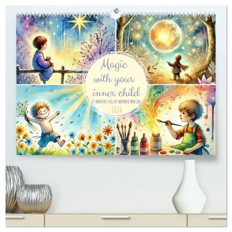Produktbild: Magic with your inner child - 12 months full of wonder and joy (High Quality Premium Wall Calendar 2026 DIN A2 landscape),CALVENDO 12 Month Wall Calendar