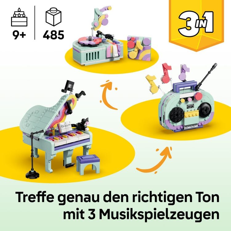 Produktbild: LEGO Creator 3-in-1-Set 31392 Deko-Klavier mit Katze, Spielzeug ab 9