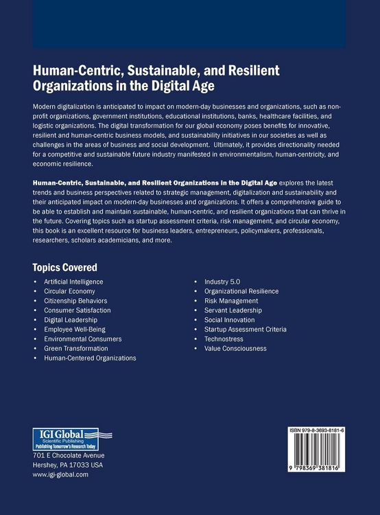 Produktbild: Human-Centric, Sustainable, and Resilient Organizations in the Digital Age