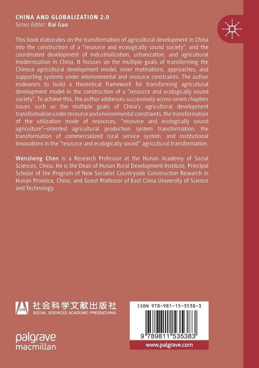 Produktbild: Challenges and Opportunities for Chinese Agriculture