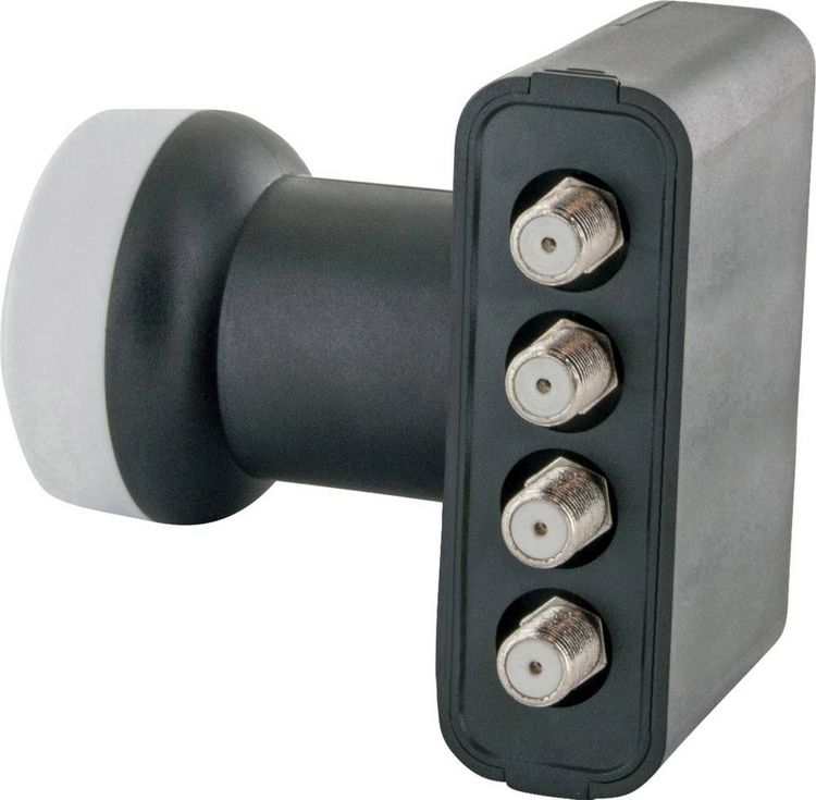 Produktbild: Schwaiger LNB4 Quad-LNB Teilnehmer-Anzahl: 4 Feedaufnahme: 40 mm mit Switch Hellgrau, Wei&szlig;