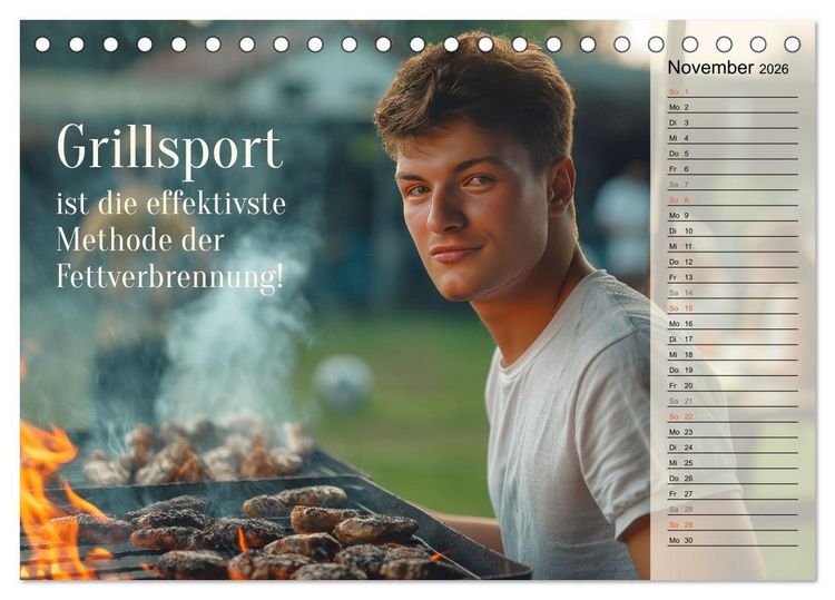 Produktbild: Lieblingshobby Grillen (Tischkalender 2026 DIN A5 quer), CALVENDO Monatskalender