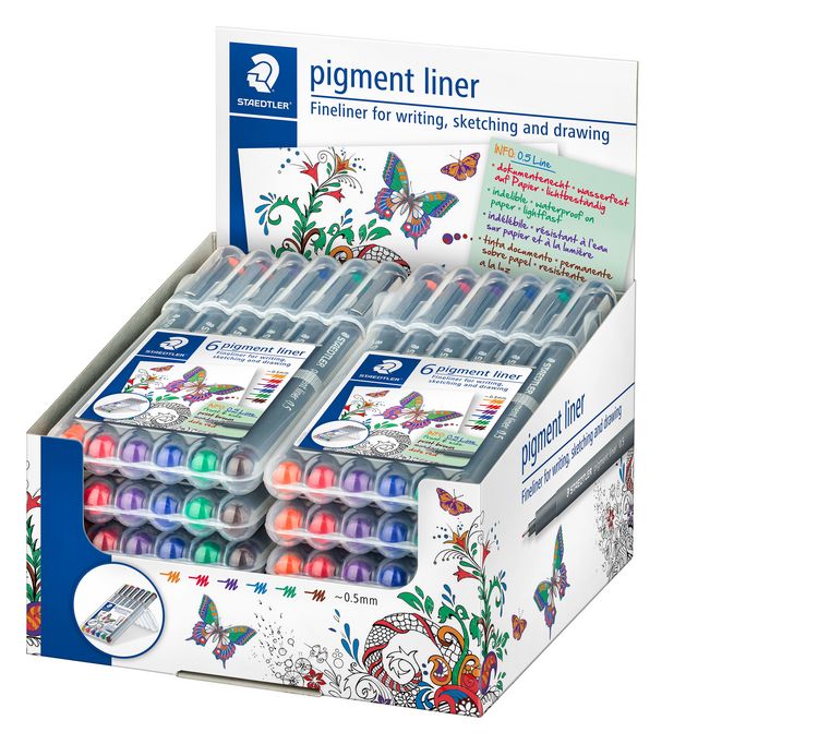 Produktbild: STAEDTLER Fineliner pigment liner farbig 6er Set