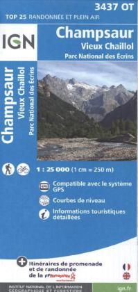 Produktbild: IGN Karte, Carte de randonn&eacute;e (et plein air) Champsaur, Vieux Chaillol, Parc National des &Eacute;crins