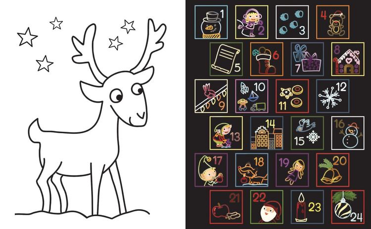 Produktbild: Das gro&szlig;e Adventskalender Kritzel-Kratzel Buch