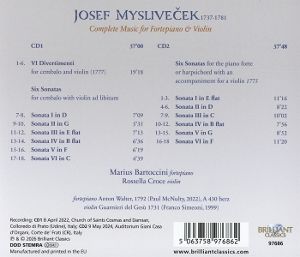Produktbild: Myslivecek:Complete Music for Harpsichord&Violin
