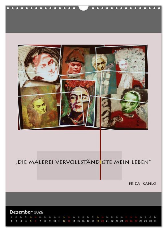 Produktbild: Frida Kahlo - Zitate im Dialog (Wandkalender 2026 DIN A3 hoch), CALVENDO Monatskalender