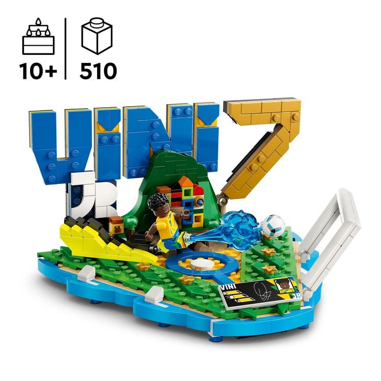 Produktbild: LEGO Editions 43027 Vini Jr., Fu&szlig;ball-Highlights, Fu&szlig;ball-Deko; Bauset f&uuml;r Kinder
