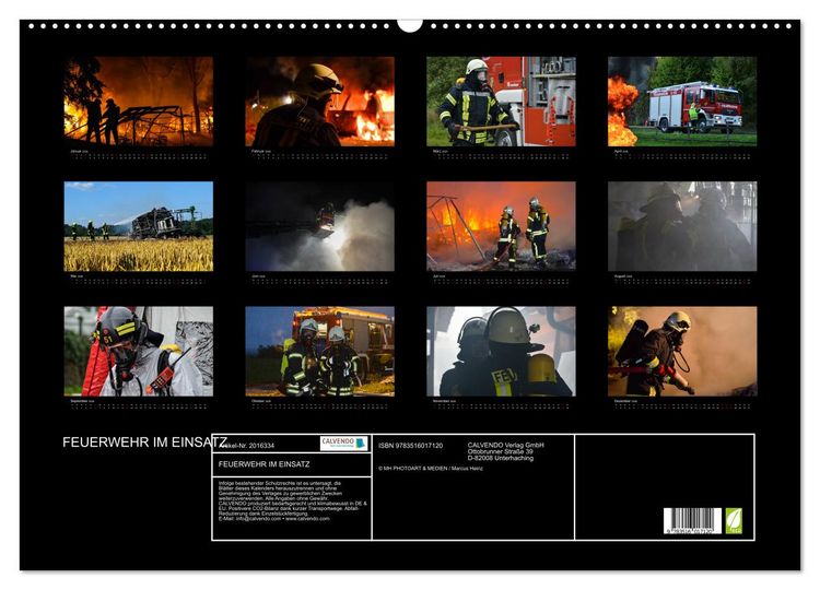 Produktbild: FEUERWEHR IM EINSATZ (Wandkalender 2026 DIN A2 quer), CALVENDO Monatskalender