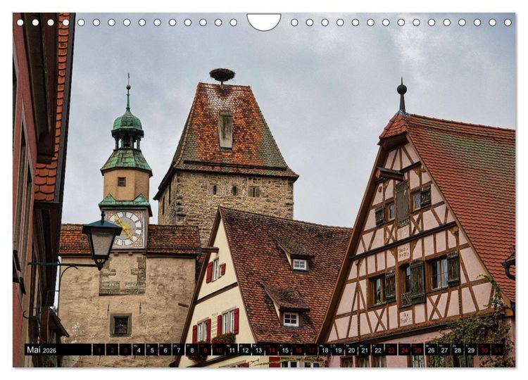Produktbild: Rothenburg o.d. Tauber - Ansichten einer mittelalterlichen Stadt (Wandkalender 2026 DIN A4 quer), CALVENDO Monatskalender