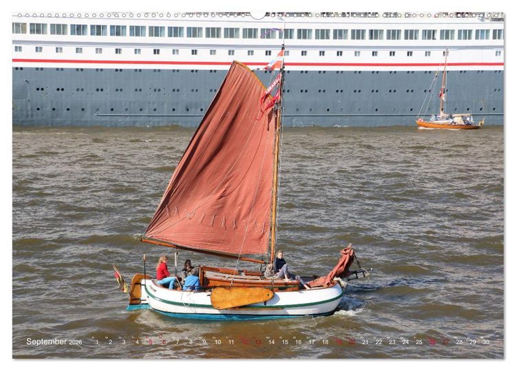 Produktbild: Segelschiffe auf der Elbe (Wandkalender 2026 DIN A2 quer), CALVENDO Monatskalender