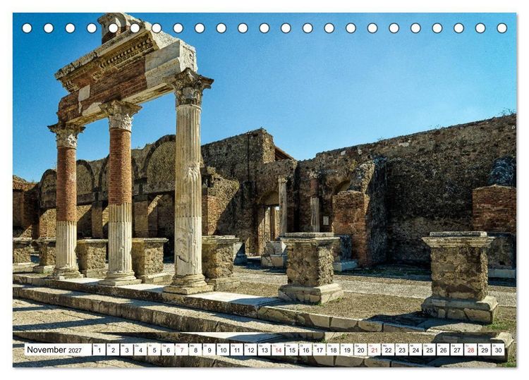 Produktbild: Versteinerte Stadt Pompeji (Tischkalender 2027 DIN A5 quer), CALVENDO Monatskalender