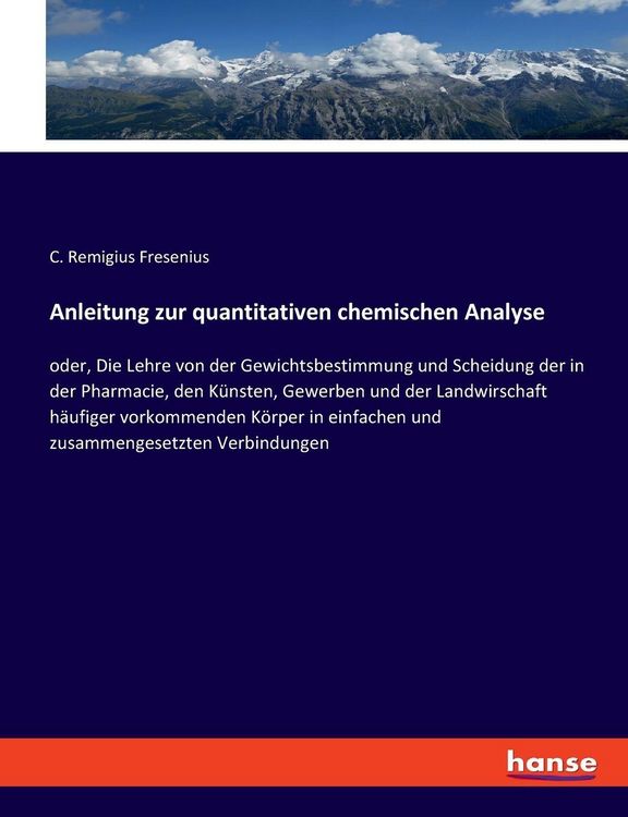 Produktbild: Anleitung zur quantitativen chemischen Analyse