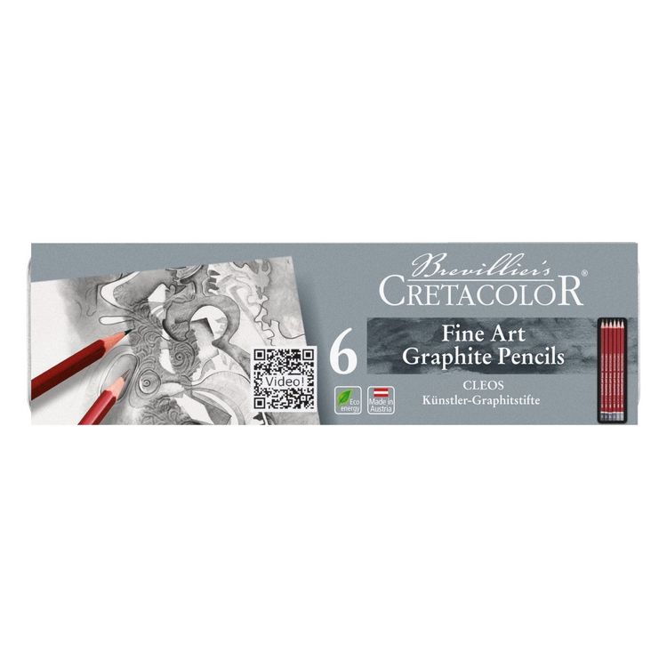 Produktbild: Cretacolor Bleistift CLEOS Fine Art Graphit Pocket, 6er Set
