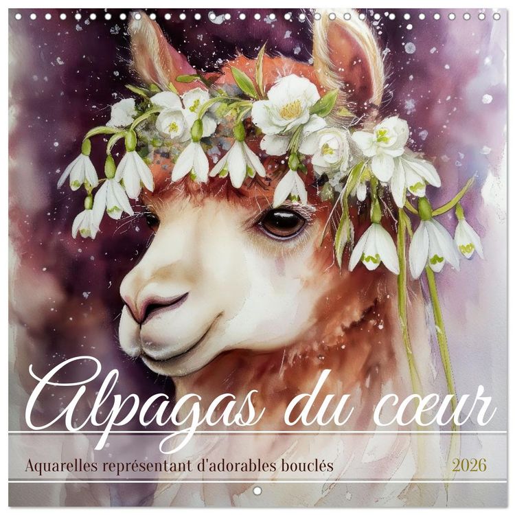 Produktbild: Alpagas du c&oelig;ur (Calendrier mural carr&eacute; 2026 30x30 cm) Calendrier double avec une page pour vos prises de notes
