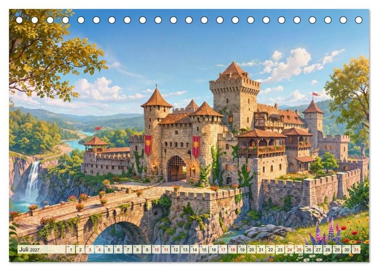 Produktbild: Burgen im Mittelalter (Tischkalender 2027 DIN A5 quer), CALVENDO Monatskalender