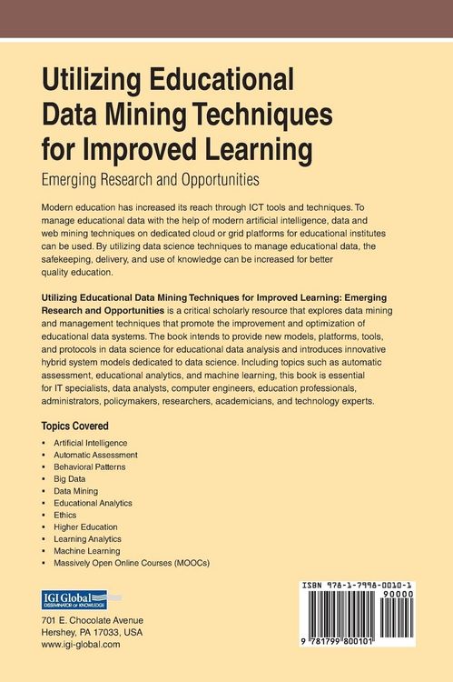 Produktbild: Utilizing Educational Data Mining Techniques for Improved Learning