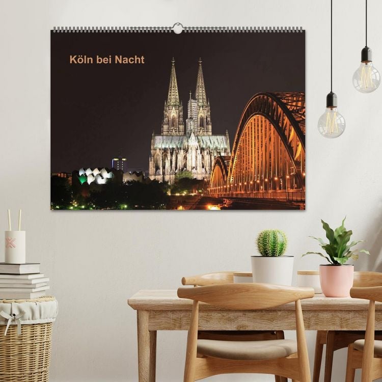 Produktbild: K&ouml;ln bei Nacht (Wandkalender 2026 DIN A2 quer), CALVENDO Monatskalender