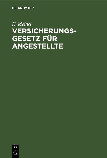 Produktbild: Versicherungsgesetz f&uuml;r Angestellte