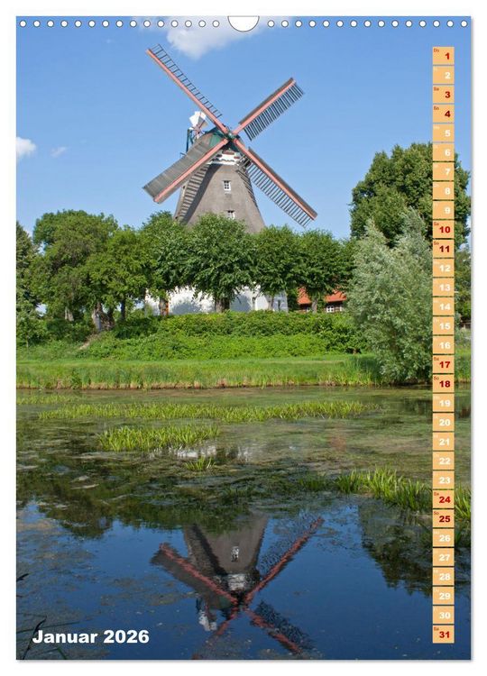 Produktbild: Deutschlands historische Windm&uuml;hlen (Wandkalender 2026 DIN A3 hoch), CALVENDO Monatskalender