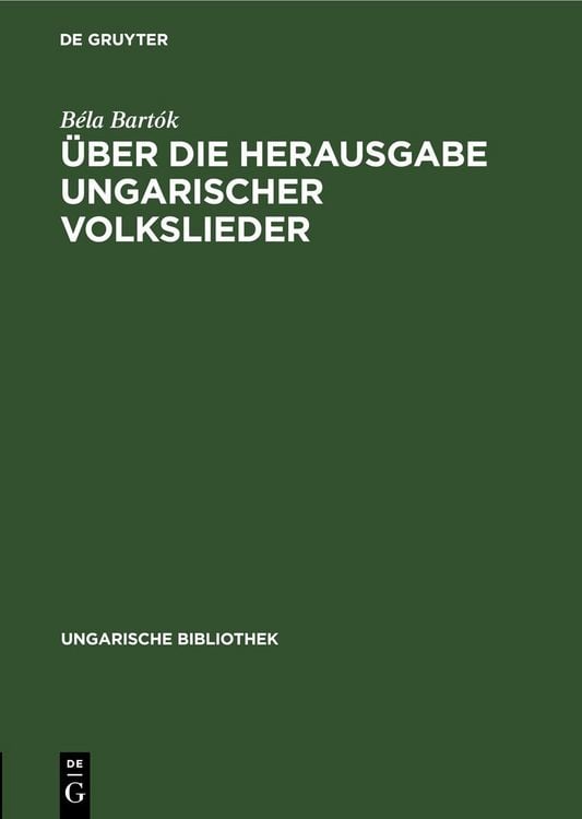 Produktbild: &Uuml;ber die Herausgabe ungarischer Volkslieder