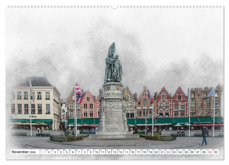 Produktbild: Br&uuml;gge, die Perle von Flandern (Wandkalender 2026 DIN A2 quer), CALVENDO Monatskalender
