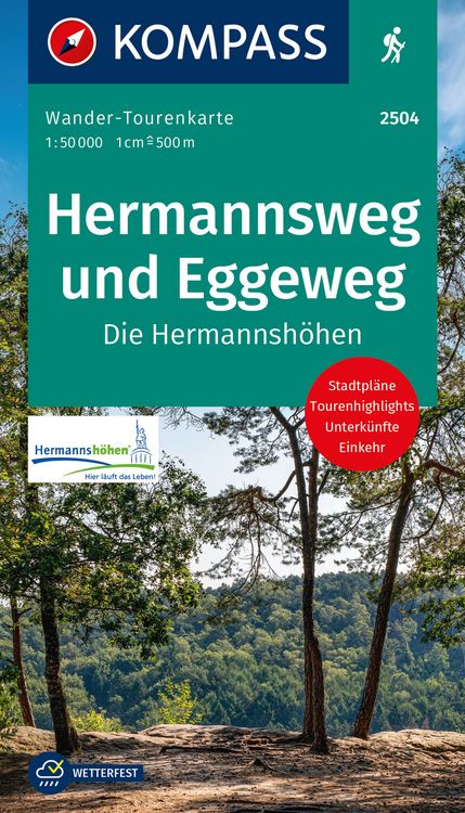 Produktbild: KOMPASS Wander-Tourenkarte Hermannsweg und Eggeweg, Die Hermannsh&ouml;hen 1:50.000