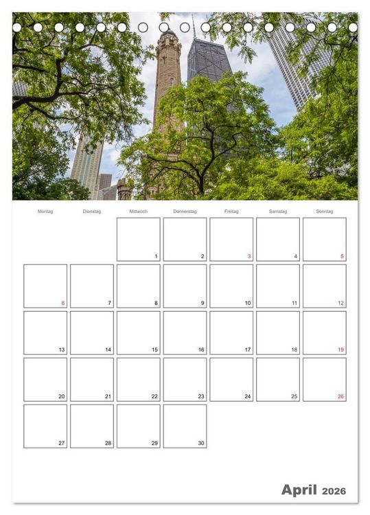 Produktbild: CHICAGO Terminplaner (Tischkalender 2026 DIN A5 hoch), CALVENDO Monatskalender