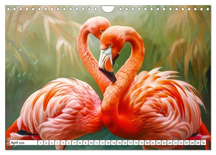 Produktbild: Ein Herz f&uuml;r Flamingos (Wandkalender 2026 DIN A4 quer), CALVENDO Monatskalender