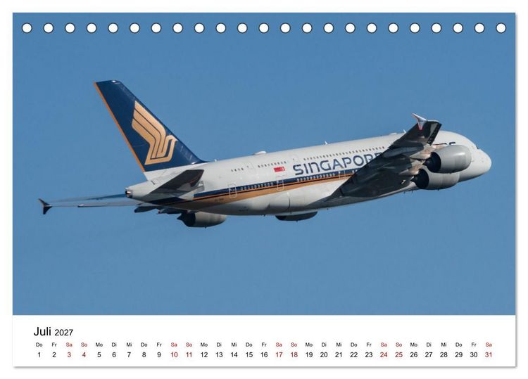 Produktbild: Singapore Airlines - Die ganze Flotte (Tischkalender 2027 DIN A5 quer), CALVENDO Monatskalender