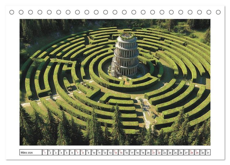 Produktbild: Im Bann der Labyrinthe - Die Kunst sich zu verlieren (Tischkalender 2026 DIN A5 quer), CALVENDO Monatskalender