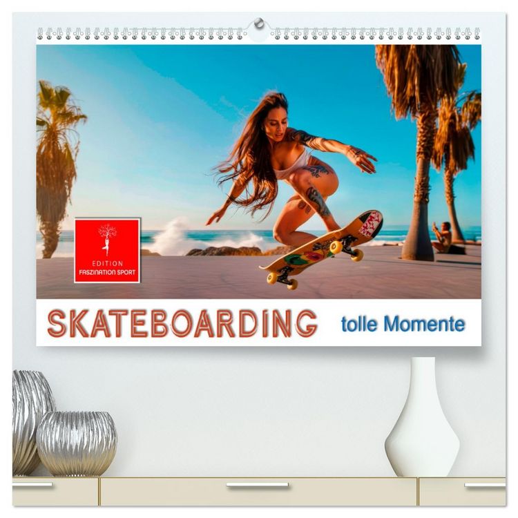 Produktbild: Skateboarding - tolle Momente (hochwertiger Premium Wandkalender 2026 DIN A2 quer), Kunstdruck in Hochglanz