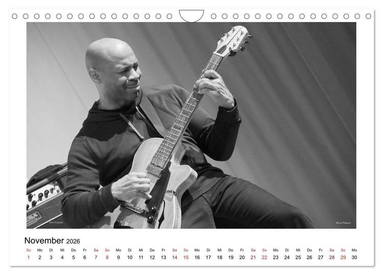 Produktbild: Internationale Meister des Jazz in Schwarzwei&szlig; (Wandkalender 2026 DIN A4 quer), CALVENDO Monatskalender