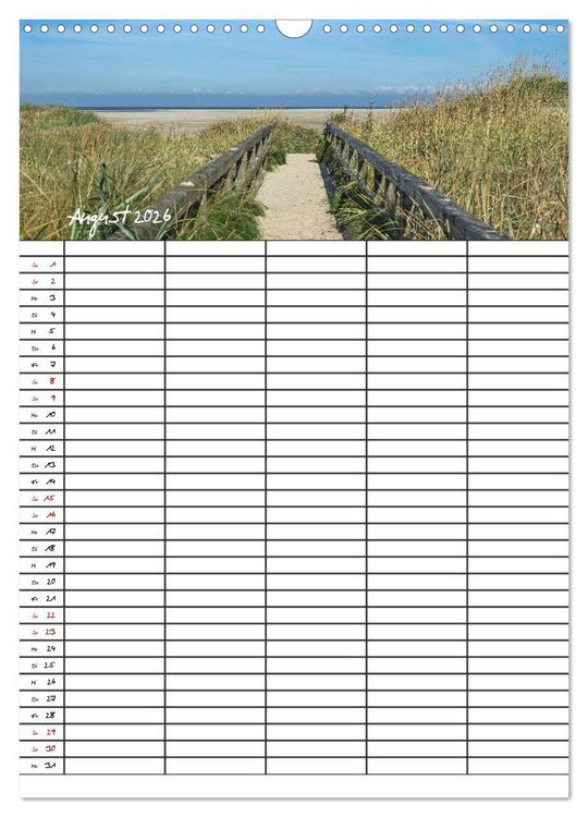 Produktbild: St. Peter Ording Familienplaner (Wandkalender 2026 DIN A3 hoch), CALVENDO Monatskalender