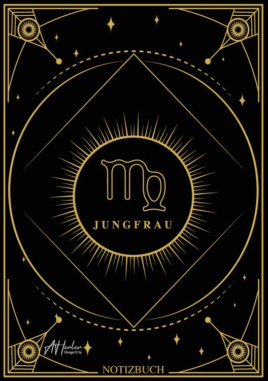 Produktbild: Edles Notizbuch Sternzeichen Jungfrau | Designed by Alfred Herler