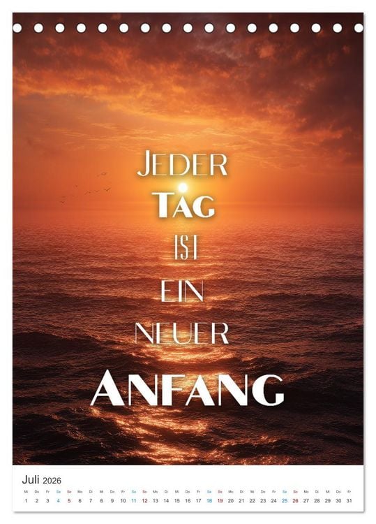 Produktbild: Die Kraft der Worte (Tischkalender 2026 DIN A5 hoch), CALVENDO Monatskalender