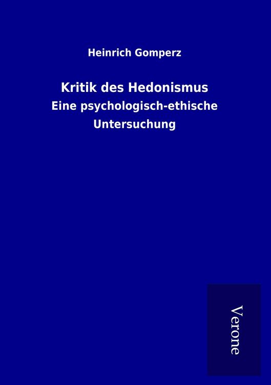 Produktbild: Kritik des Hedonismus
