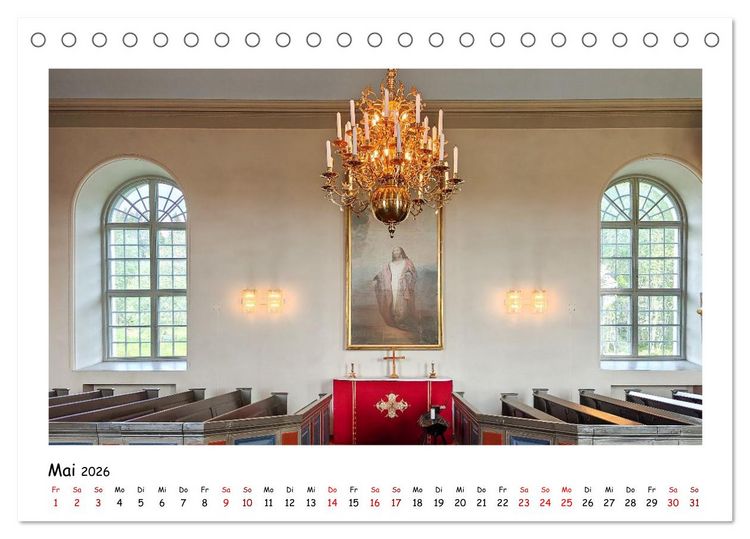 Produktbild: Schwedische Kirchen auf dem St.Olavsweg (Tischkalender 2026 DIN A5 quer), CALVENDO Monatskalender